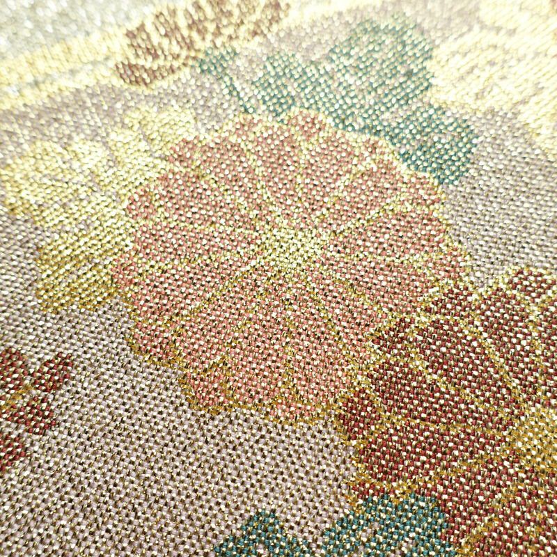 袋帯 六通柄 美品 フォーマル用 正絹 古典柄 金糸 銀糸 帯 金・銀_画像5