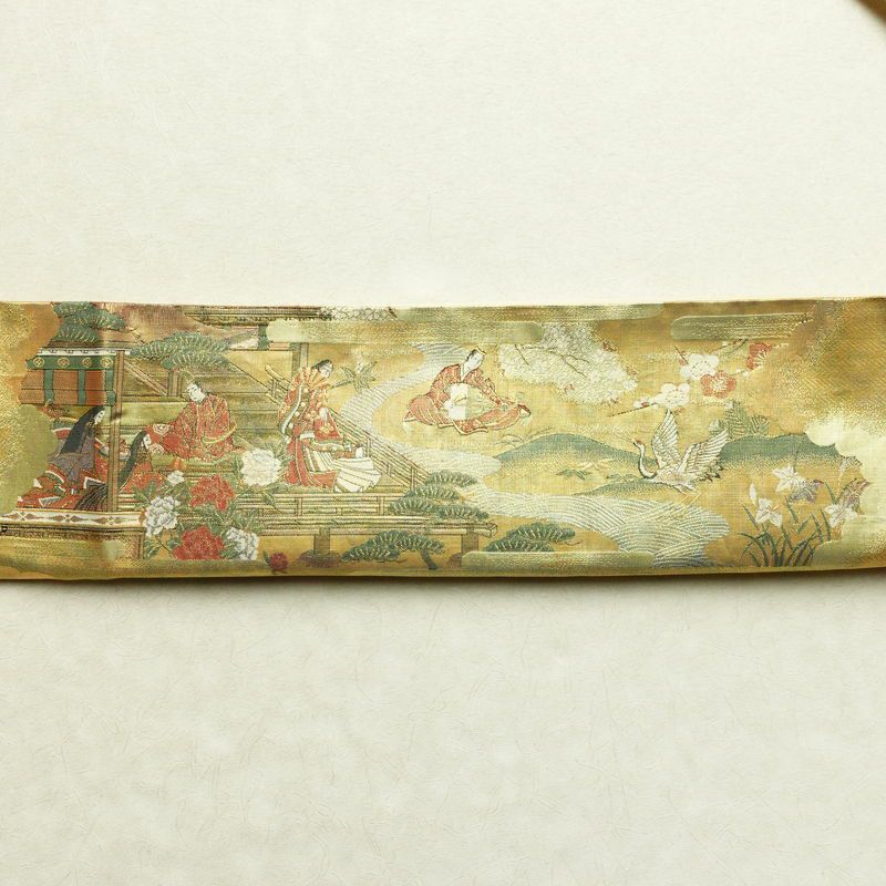 袋帯 太鼓柄 フォーマル用 正絹 人物・動物柄 箔 帯 金・銀_画像12