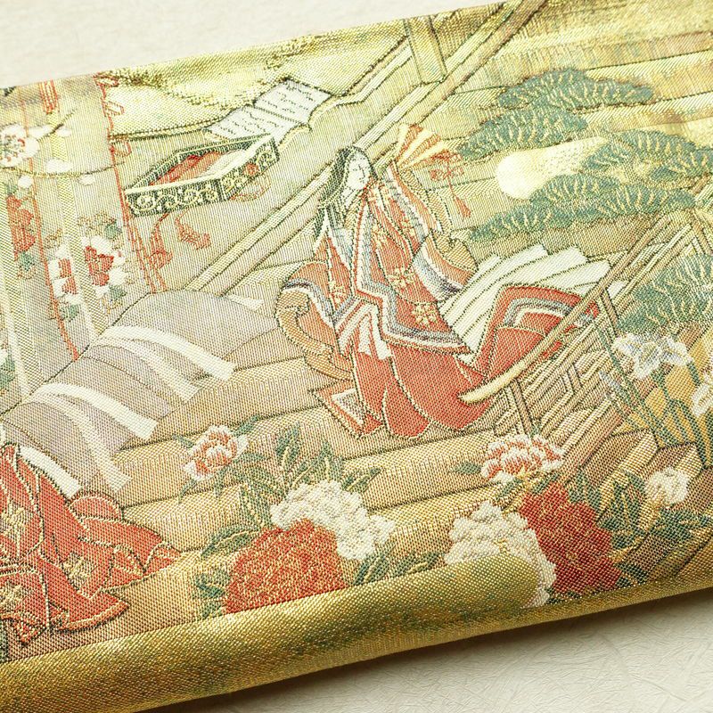 袋帯 太鼓柄 フォーマル用 正絹 人物・動物柄 箔 帯 金・銀_画像15