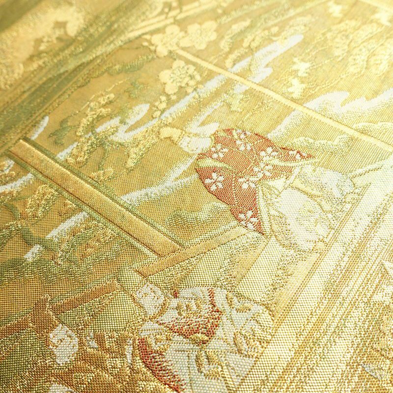 袋帯 太鼓柄 フォーマル用 正絹 人物・動物柄 箔 帯 金・銀_画像18