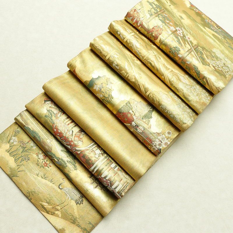袋帯 太鼓柄 フォーマル用 正絹 人物・動物柄 箔 帯 金・銀_画像20