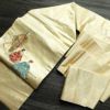 名古屋帯 太鼓柄 正絹 人物・動物柄 名古屋仕立て 箔 刺繍 金通し 帯 クリーム_画像19