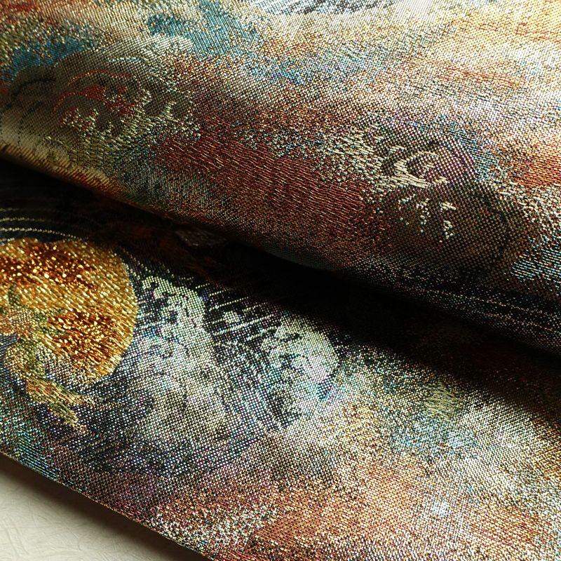 袋帯 六通柄 美品 フォーマル用 正絹 流水・波柄 箔 金糸 銀糸 帯 金・銀_画像7