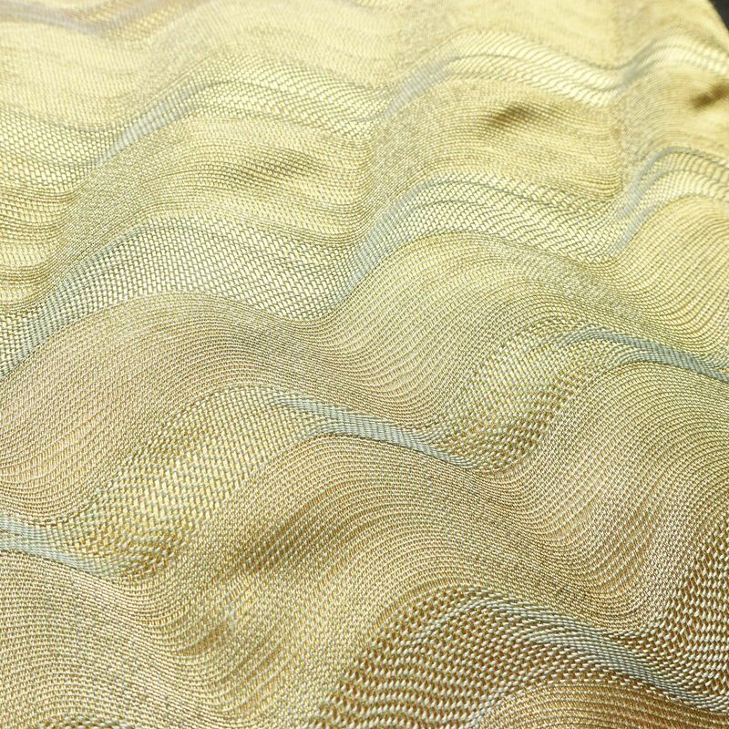 袋帯 六通柄 良品 フォーマル用 正絹 流水・波柄 金糸 帯 金・銀_画像3