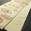 袋帯 六通柄 良品 フォーマル用 正絹 幾何学柄・抽象柄 箔 金糸 京の国宝 帯 クリーム_画像7