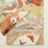 袋帯 六通柄 良品 フォーマル用 正絹 古典柄 箔 刺繍 金糸 帯 扇子 鶴 菊 多色使い_画像13