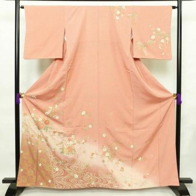 訪問着 美品 しつけ糸付き 正絹 古典柄 袷仕立て 身丈161cm 裄丈