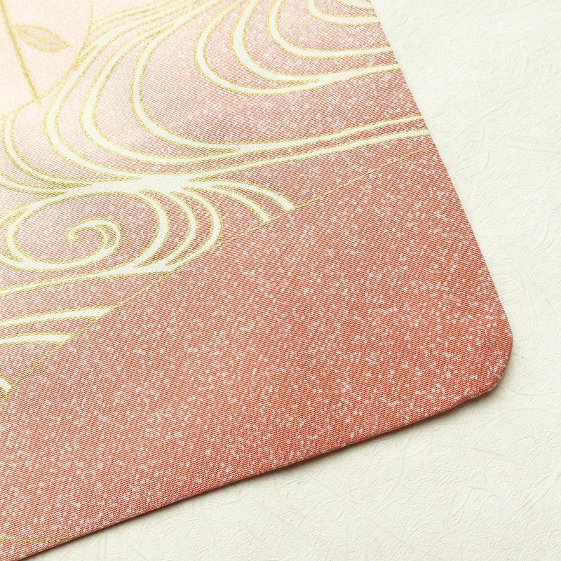 訪問着 良品 縮緬 正絹 古典柄 袷仕立て 身丈164cm 裄丈64.5cm 箔 金彩 フォーマル 着物 ピンク_画像15