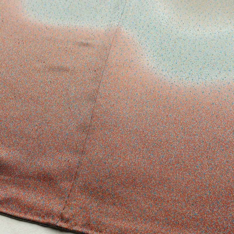 付け下げ 美品 綸子 正絹 その他の柄 袷仕立て 身丈159.5cm 裄丈65cm 一部しつけ糸付き 共八掛 フォーマル 着物 緑・うぐいす色_画像13