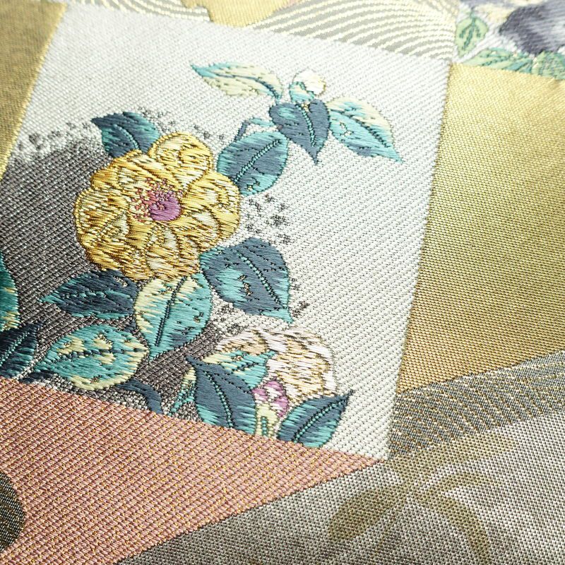 袋帯 六通柄 フォーマル用 正絹 古典柄 箔 刺繍 帯 金・銀_画像3
