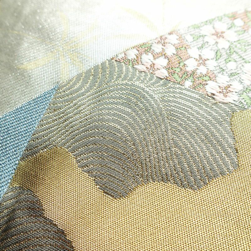 袋帯 六通柄 フォーマル用 正絹 古典柄 箔 刺繍 帯 金・銀_画像6