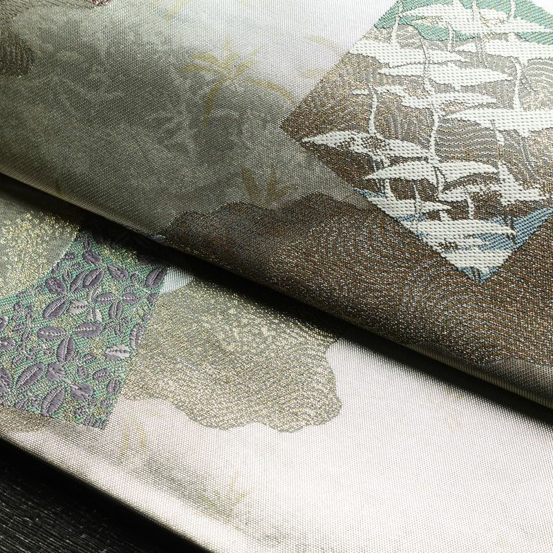 袋帯 六通柄 フォーマル用 正絹 古典柄 箔 刺繍 帯 金・銀_画像8