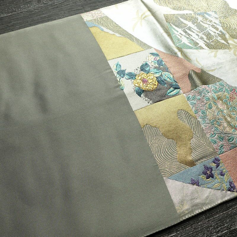 袋帯 六通柄 フォーマル用 正絹 古典柄 箔 刺繍 帯 金・銀_画像17