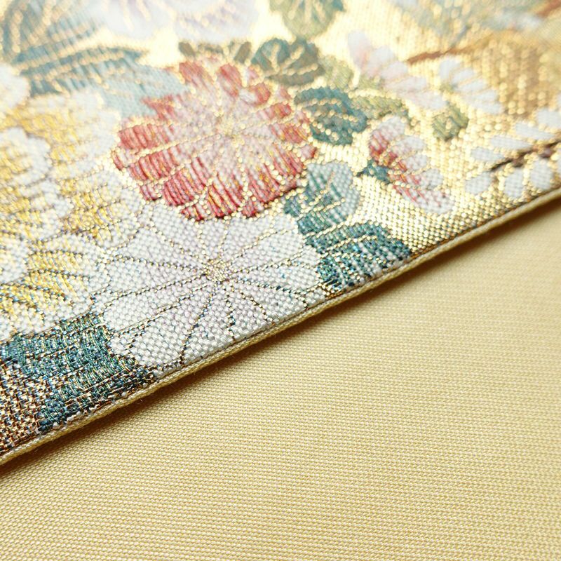 袋帯 六通柄 良品 フォーマル用 正絹 古典柄 箔 帯 青・紺_画像12