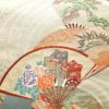 袋帯 詠歌清泉文 六通柄 フォーマル用 正絹 古典柄 箔 帯 クリーム_画像2