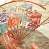 袋帯 詠歌清泉文 六通柄 フォーマル用 正絹 古典柄 箔 帯 クリーム_画像3