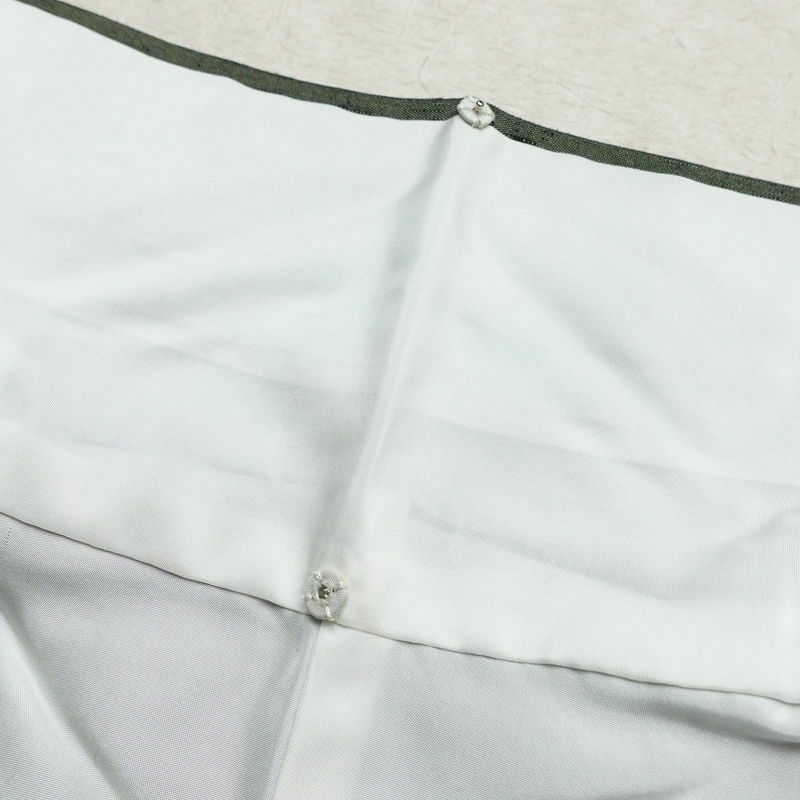 紬 良品 飛び柄 正絹 木の葉・植物柄 袷仕立て 身丈162cm 裄丈68.5cm 着物 緑・うぐいす色_画像19