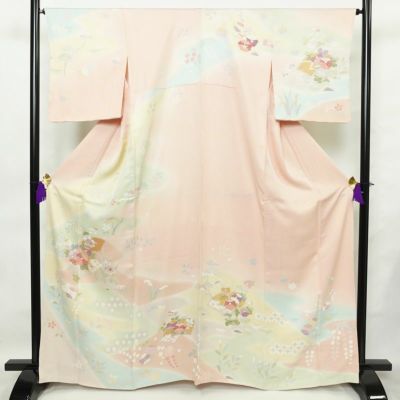 正絹　袷　訪問着　梅菊　身丈（肩から）160㎝ 正絹 袷 訪問着 梅菊 身丈（肩から）160㎝