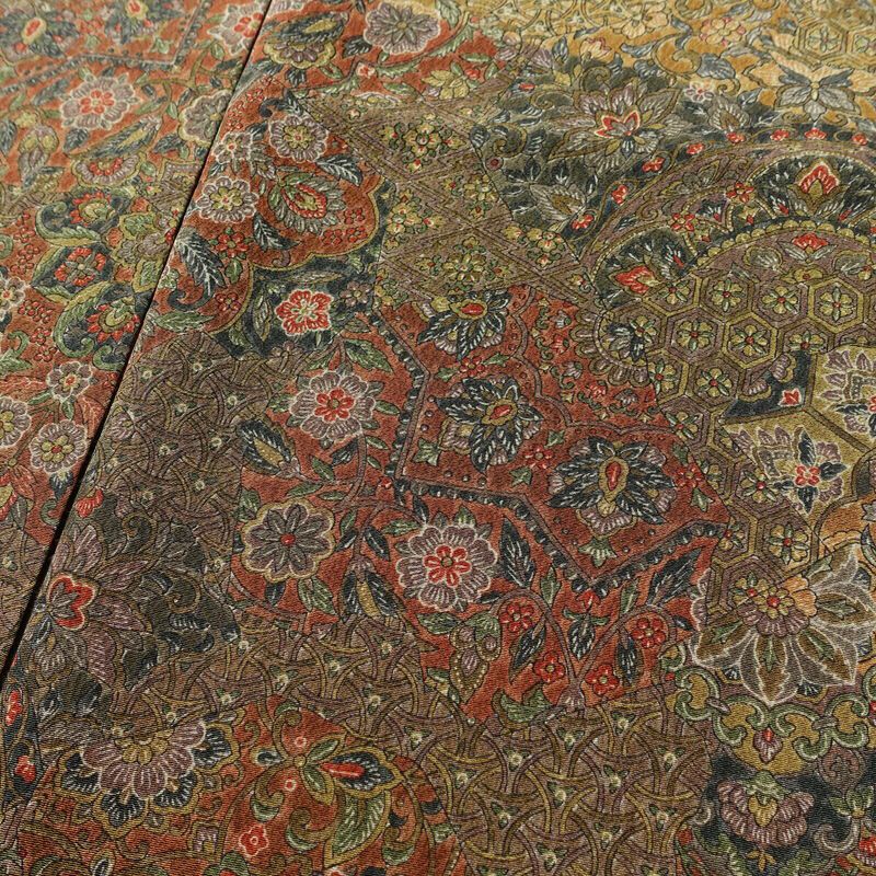 付下小紋 江戸更紗染 小紋 縮緬 総柄 正絹 幾何学柄・抽象柄 袷仕立て 身丈166cm 裄丈65.5cm 付け下げ 着物 黄・黄土色_画像8