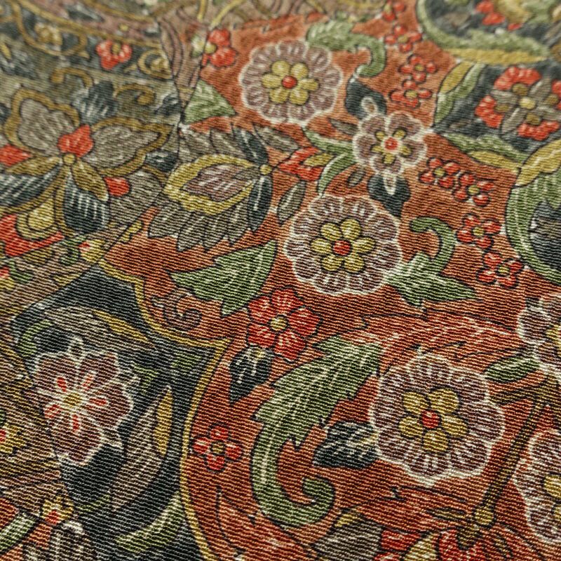 付下小紋 江戸更紗染 小紋 縮緬 総柄 正絹 幾何学柄・抽象柄 袷仕立て 身丈166cm 裄丈65.5cm 付け下げ 着物 黄・黄土色_画像9