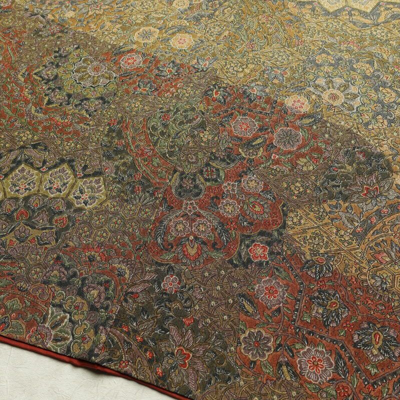 付下小紋 江戸更紗染 小紋 縮緬 総柄 正絹 幾何学柄・抽象柄 袷仕立て 身丈166cm 裄丈65.5cm 付け下げ 着物 黄・黄土色_画像11