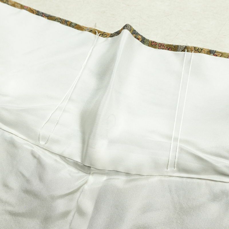 付下小紋 江戸更紗染 小紋 縮緬 総柄 正絹 幾何学柄・抽象柄 袷仕立て 身丈166cm 裄丈65.5cm 付け下げ 着物 黄・黄土色_画像18