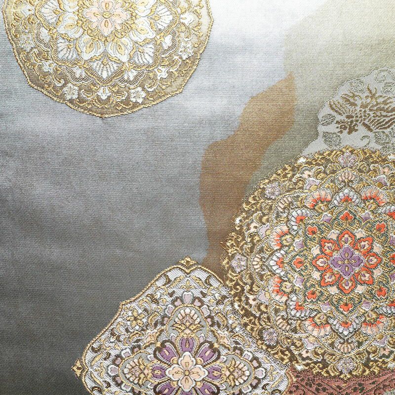 袋帯 六通柄 美品 フォーマル用 正絹 幾何学柄・抽象柄 箔 帯 多色使い_画像2