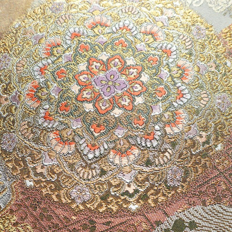 袋帯 六通柄 美品 フォーマル用 正絹 幾何学柄・抽象柄 箔 帯 多色使い_画像3