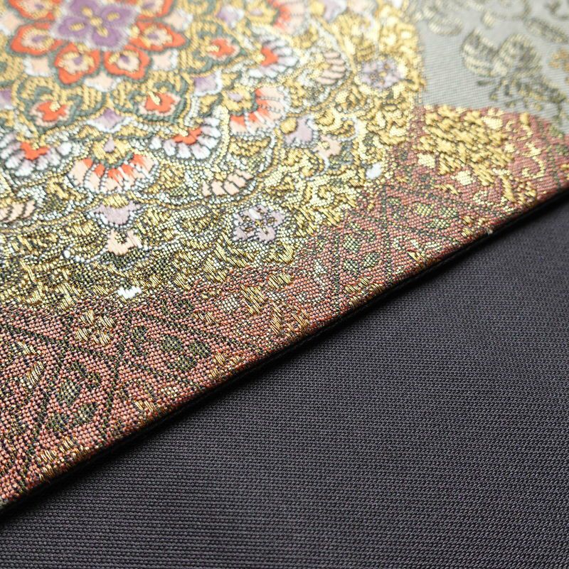 袋帯 六通柄 美品 フォーマル用 正絹 幾何学柄・抽象柄 箔 帯 多色使い_画像12