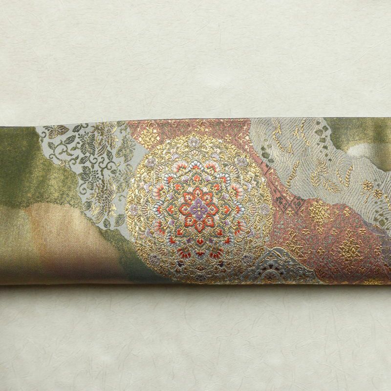 袋帯 六通柄 美品 フォーマル用 正絹 幾何学柄・抽象柄 箔 帯 多色使い_画像15
