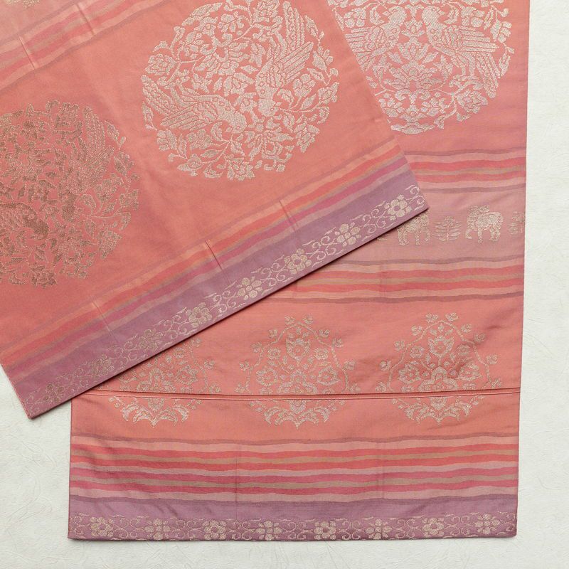 袋帯 六通柄 一般用 正絹 幾何学柄・抽象柄 帯 ピンク_画像12