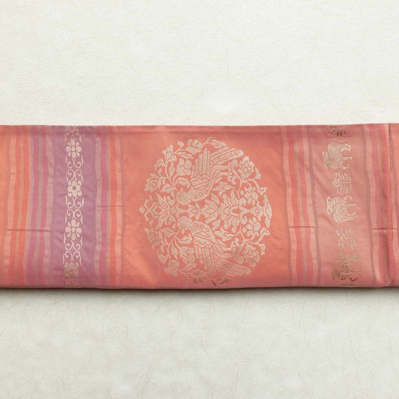 袋帯 六通柄 一般用 正絹 幾何学柄・抽象柄 帯 ピンク_画像14