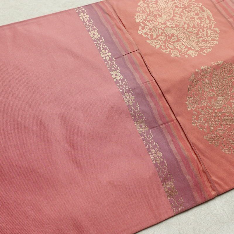 袋帯 六通柄 一般用 正絹 幾何学柄・抽象柄 帯 ピンク_画像15