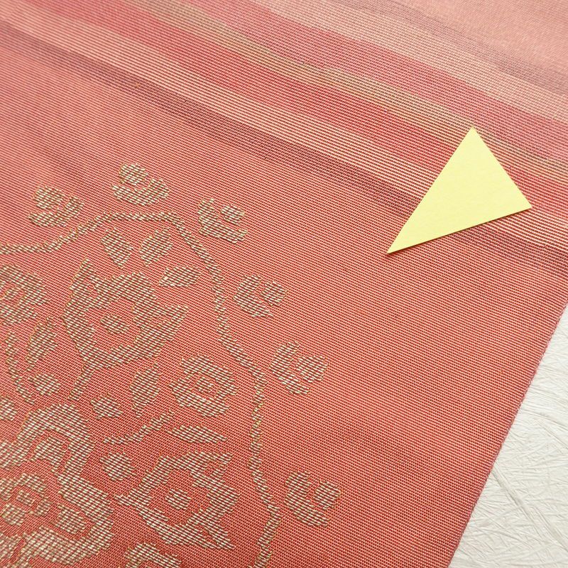 袋帯 六通柄 一般用 正絹 幾何学柄・抽象柄 帯 ピンク_画像17