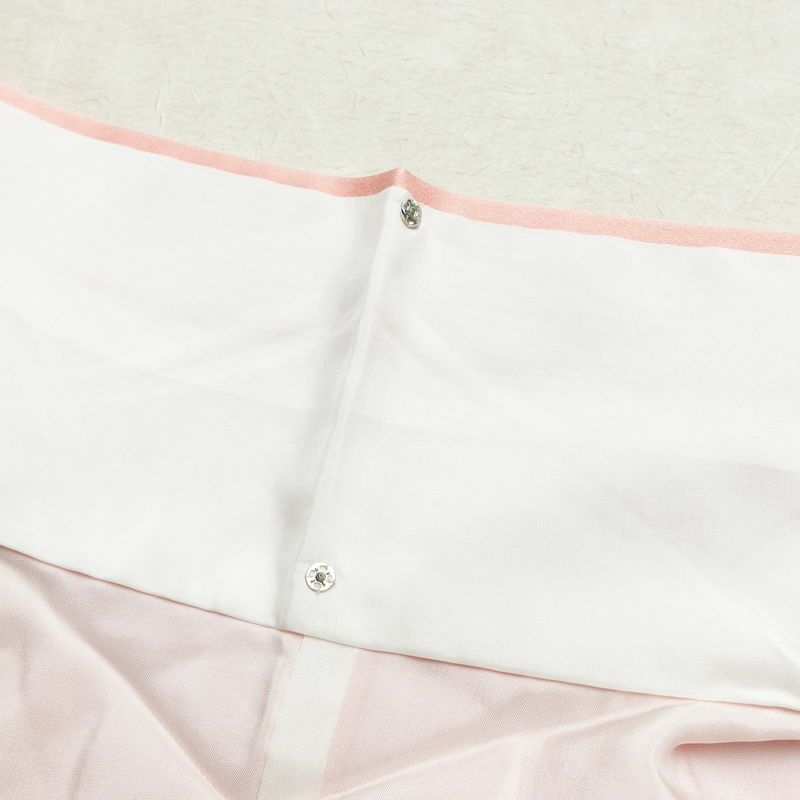 訪問着 正絹 木の葉・植物柄 袷仕立て 身丈161cm 裄丈66.5cm 箔 一部しつけ糸付き 金彩 ピンク_画像19