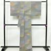 小紋 美品 鮫小紋 総柄 柄付けその他 正絹 花柄 袷仕立て 身丈165cm 裄丈67.5cm 一部しつけ糸付き 着物 緑・うぐいす色_画像2