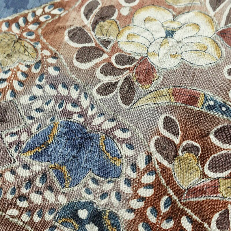 訪問着 良品 紬地 正絹 花柄 袷仕立て 身丈158cm 裄丈65cm 着物 紫苑色 紫・藤色_画像10