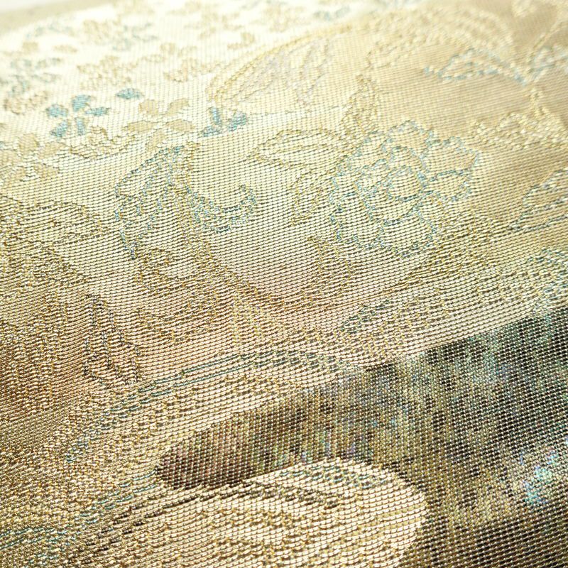 袋帯 六通柄 美品 正絹 風景柄 箔 金糸 帯 多色使い_画像6