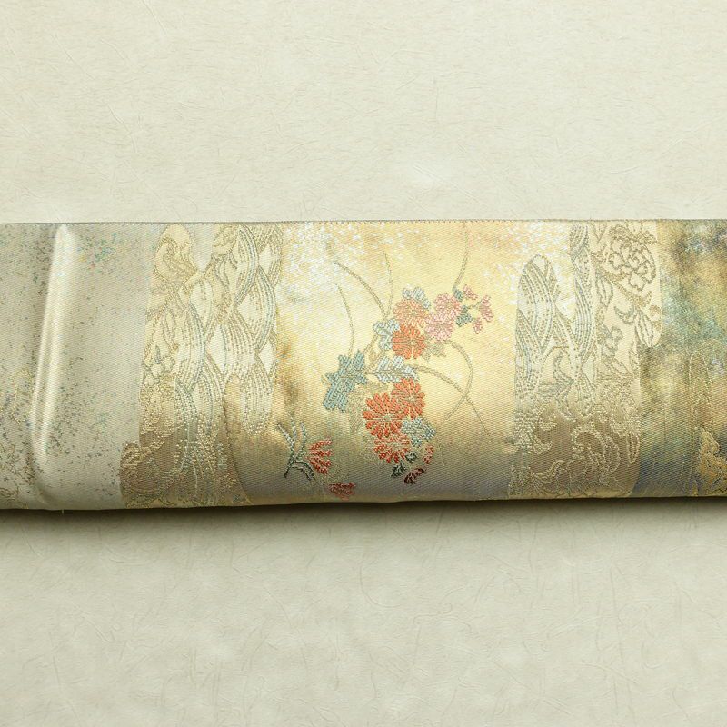 袋帯 六通柄 美品 正絹 風景柄 箔 金糸 帯 多色使い_画像14