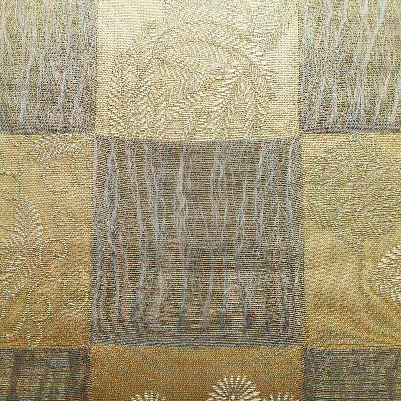 袋帯 六通柄 良品 フォーマル用 正絹 チェック・格子柄 金糸 帯 金・銀_画像2