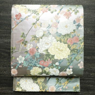 袋帯 全通柄 美品 フォーマル用 正絹 風景柄 金・銀 | 全通柄 古着着物、リサイクル着物、アンティーク着物の錦屋