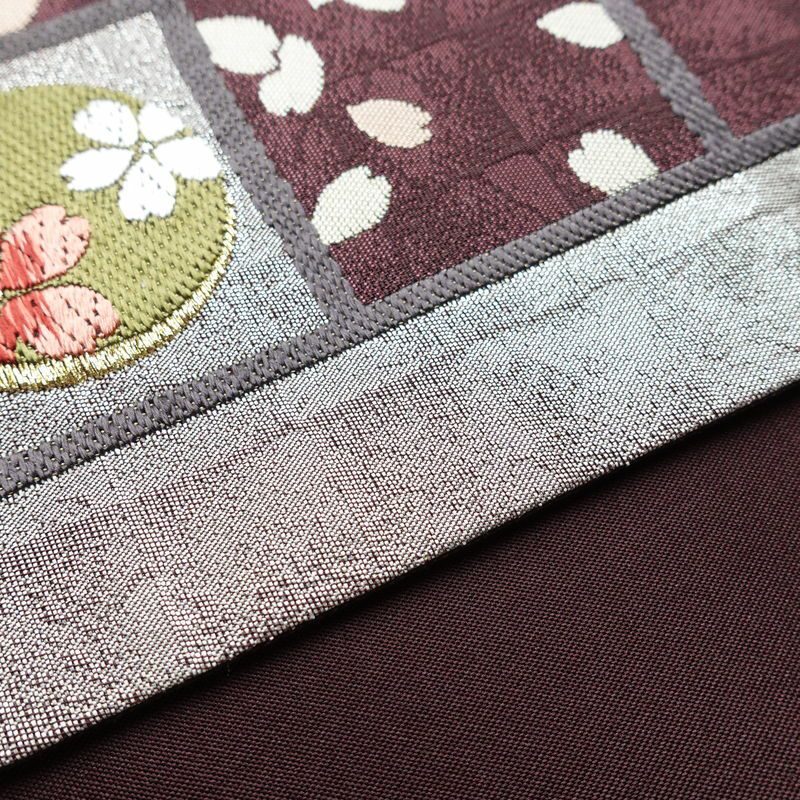 袋帯 杉良太郎 六通柄 良品 フォーマル用 正絹 花柄 金糸 銀糸 桜 紫・藤色_画像12