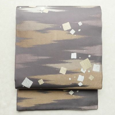 袋帯 草木染 六通柄 良品 フォーマル用 正絹 古典柄 紫・藤色