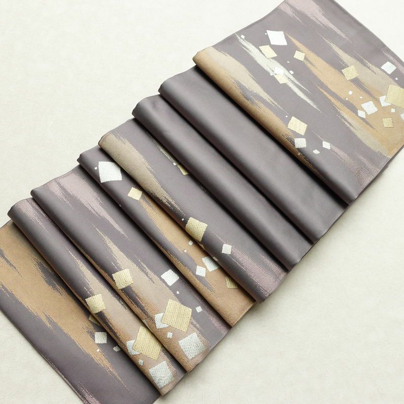 袋帯 草木染 六通柄 良品 フォーマル用 正絹 古典柄 紫・藤色_画像19