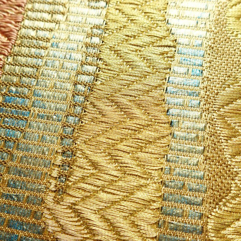 袋帯 織音 六通柄 美品 フォーマル用 正絹 幾何学柄・抽象柄 箔 金糸 帯 金・銀_画像5