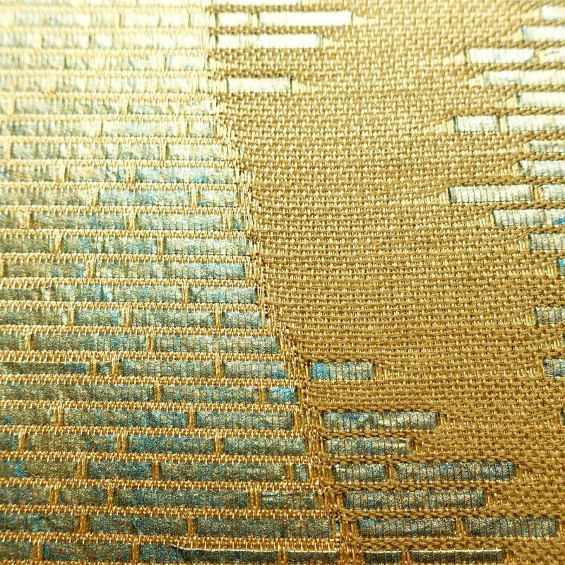 袋帯 織音 六通柄 美品 フォーマル用 正絹 幾何学柄・抽象柄 箔 金糸 帯 金・銀_画像6