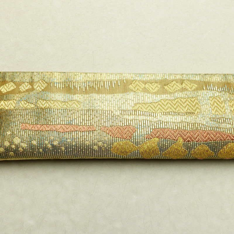 袋帯 織音 六通柄 美品 フォーマル用 正絹 幾何学柄・抽象柄 箔 金糸 帯 金・銀_画像16