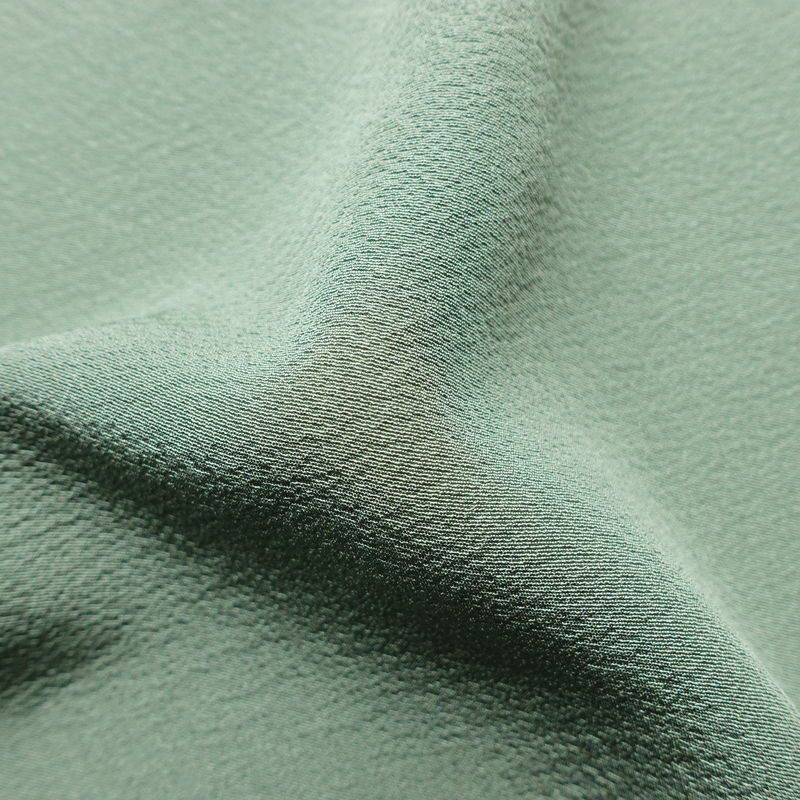 色無地 しつけ糸付き 縮緬 正絹 無地 袷仕立て 身丈159cm 裄丈70.5cm 共八掛 フォーマル 着物 緑・うぐいす色_画像21