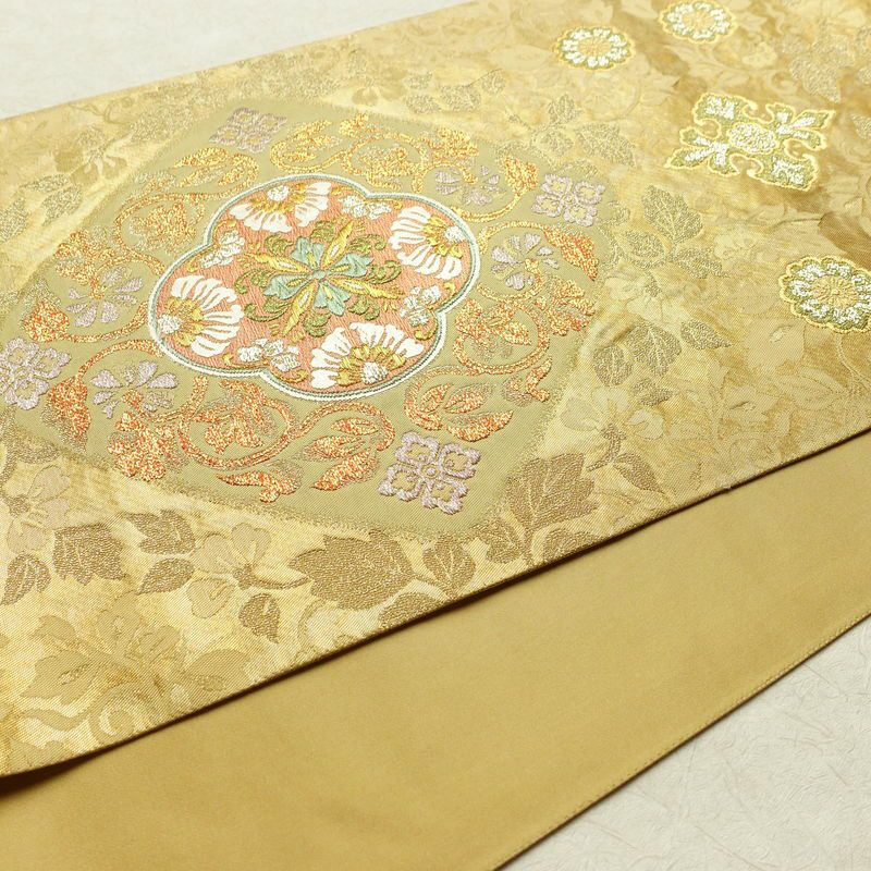 袋帯 六通柄 フォーマル用 正絹 幾何学柄・抽象柄 金糸 帯 金・銀_画像7