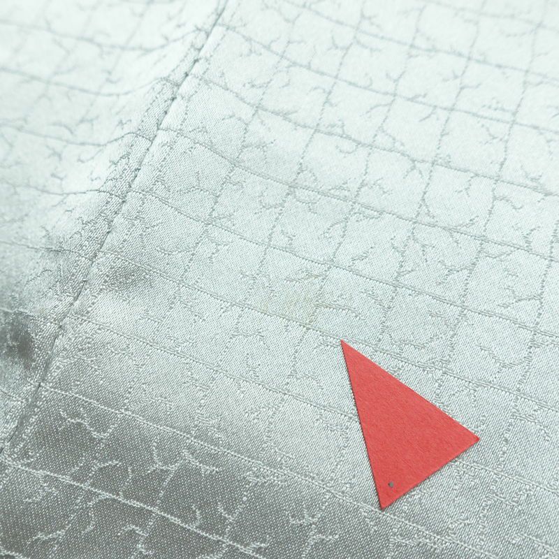 訪問着 綸子 正絹 木の葉・植物柄 袷仕立て 身丈163cm 裄丈67cm 刺繍 フォーマル ぼかし 菊 桜 紅葉 着物 共八掛 青・紺_画像13